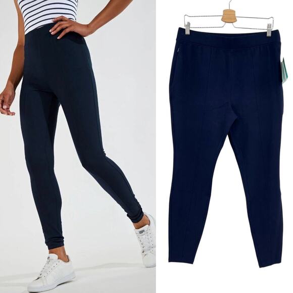 Coolibar Sarsala Cove Leggings Navy Blue UPF 50+ Size Large